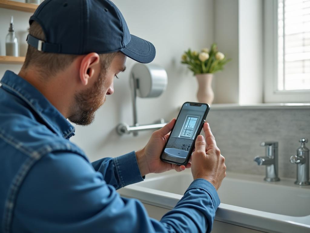 Technicien utilisant la visio-assistance pour diagnostiquer